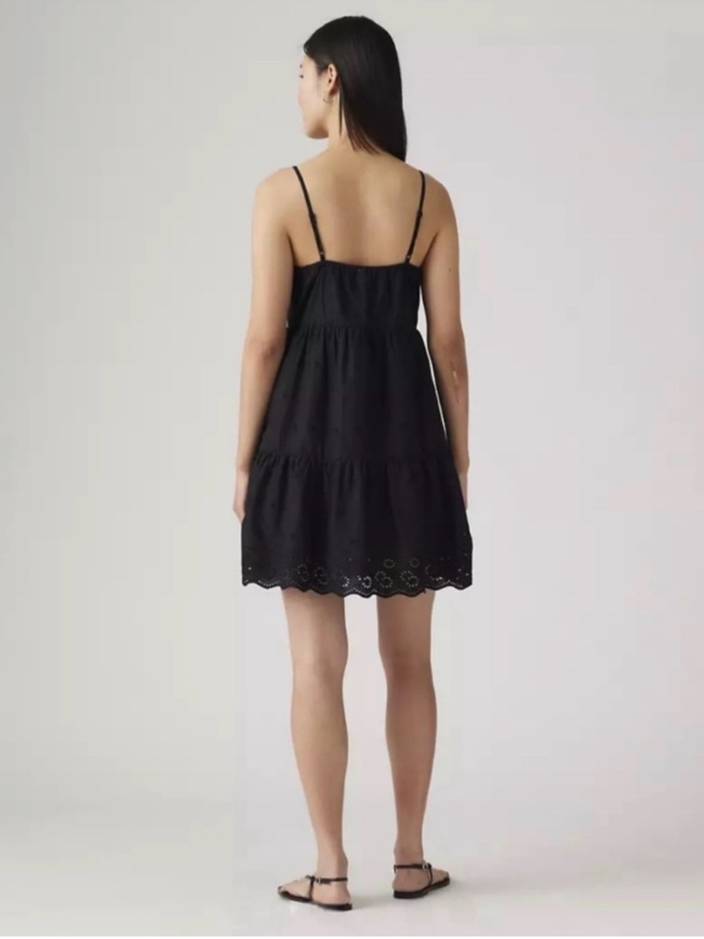 Levi’s Cora eyelet black babydoll dress medium - Picture 2 of 13